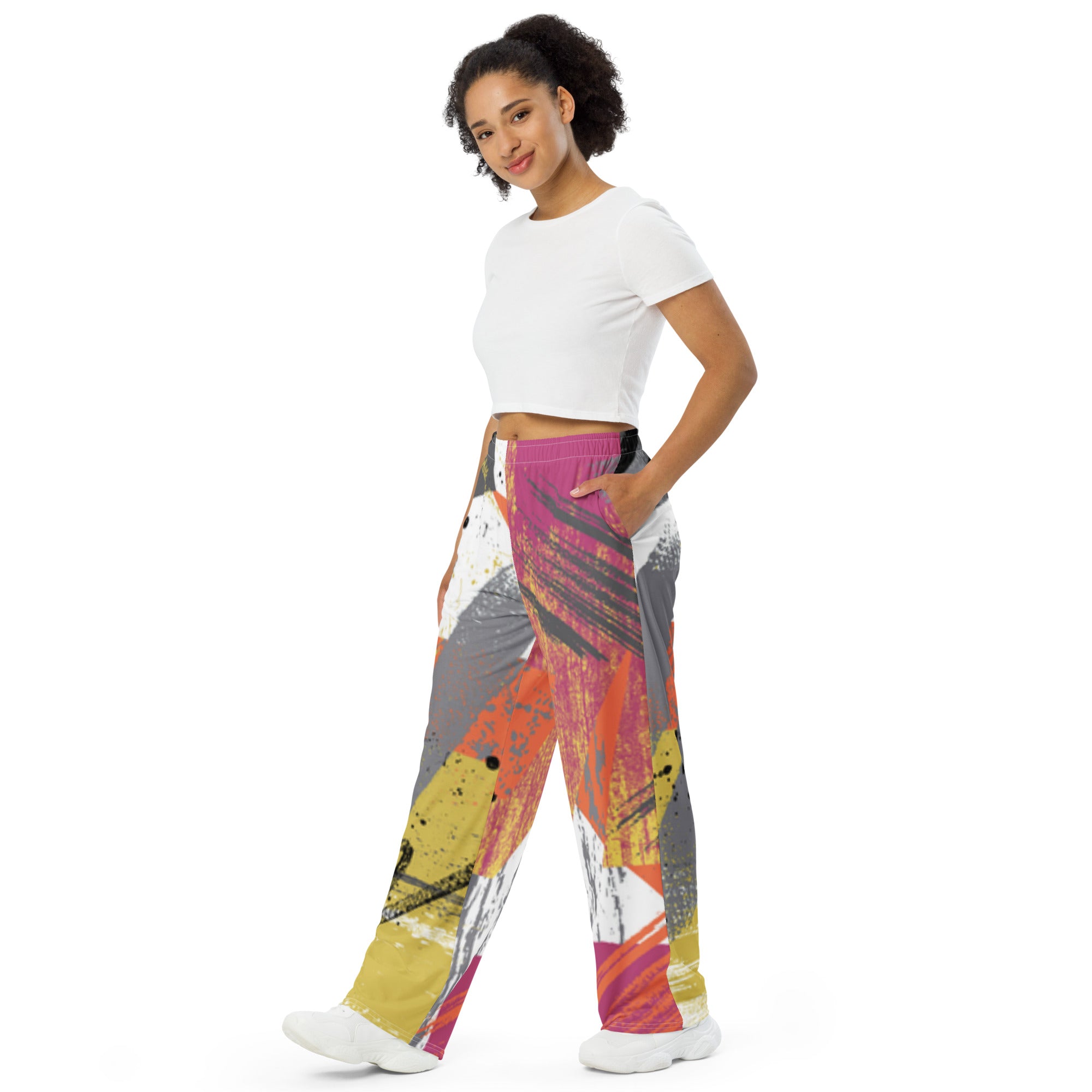 "Abstract Harmony" Unisex Wide-Leg Pants