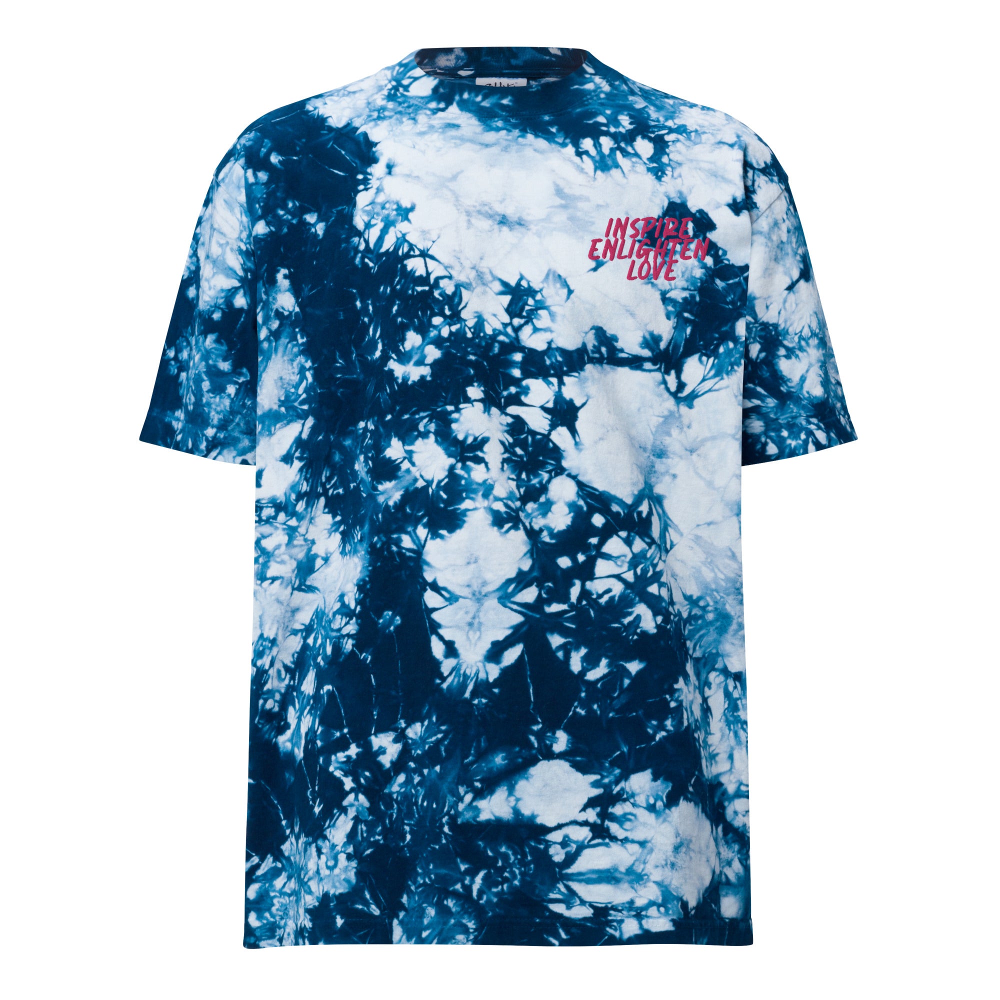 'Inspire Enlighten Love' Oversize Tie-dye T-shirt [Embroidered]