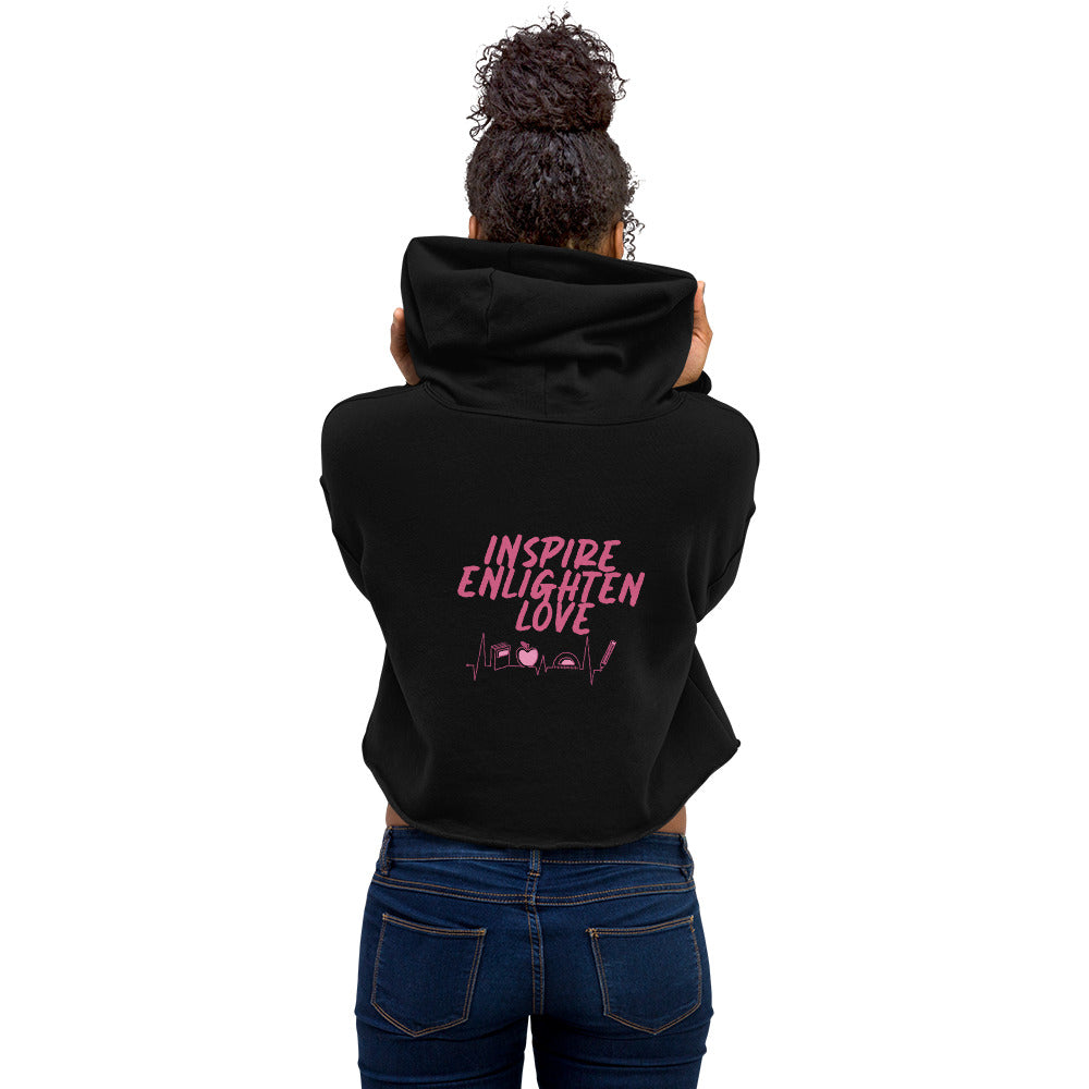 'Inspire Enlighten Love' Crop Hoodie