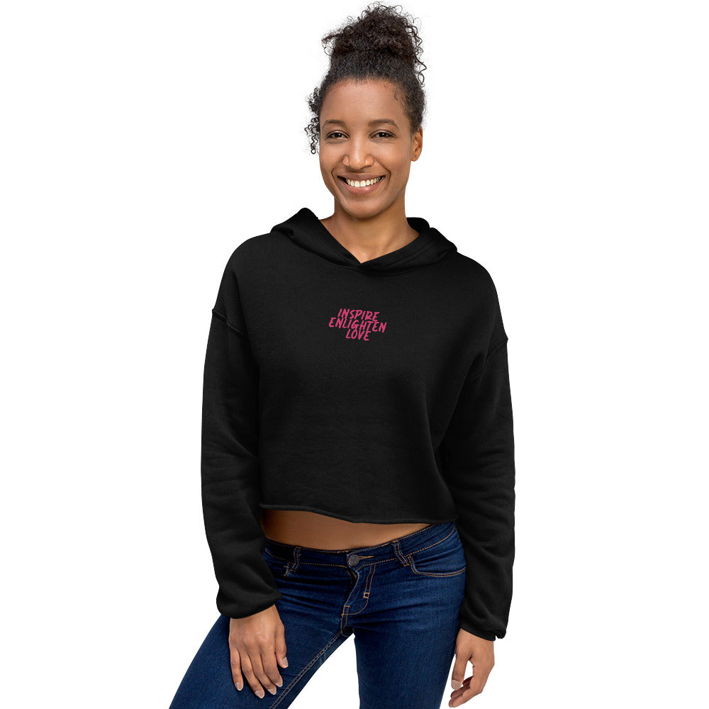 'Inspire Enlighten Love' Crop Hoodie