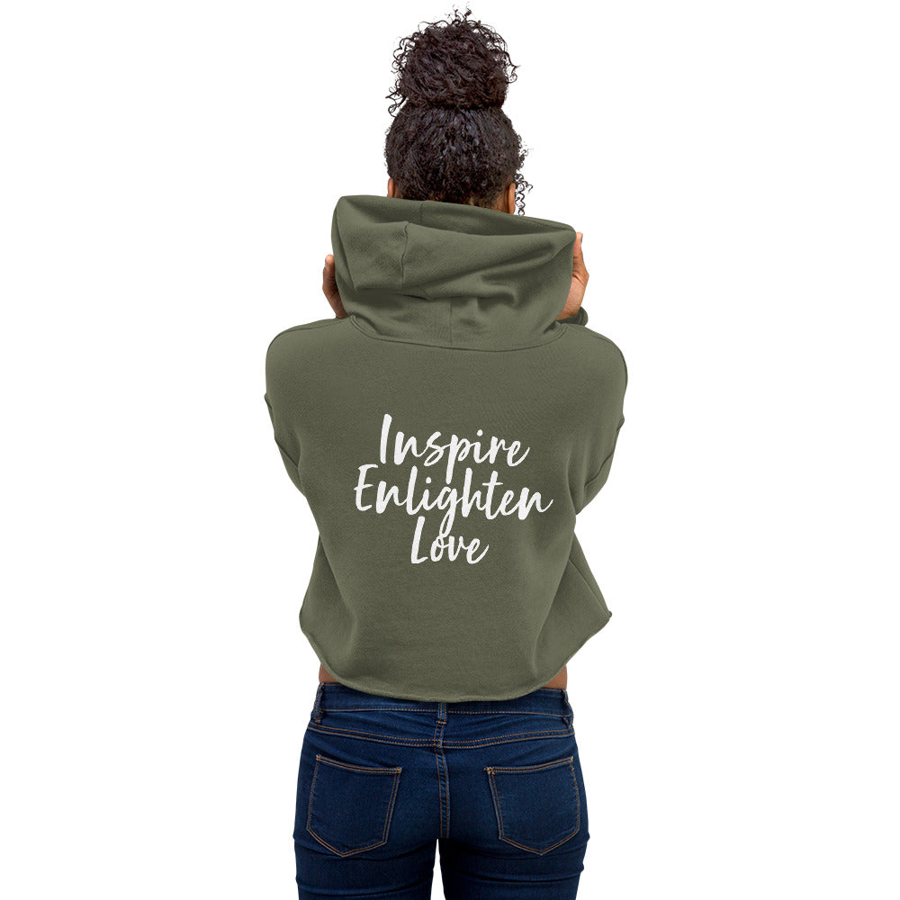 Classic "Inspire Enlighten Love" Cropped Hoodie