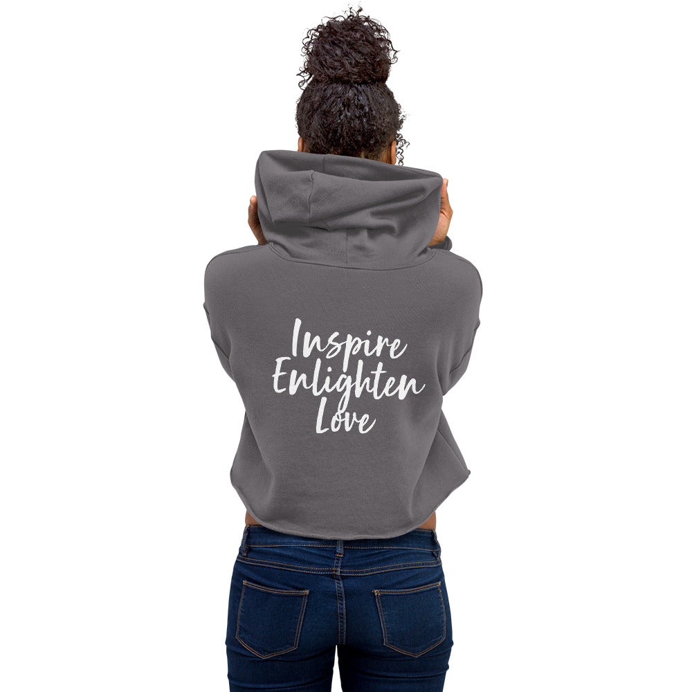 Classic "Inspire Enlighten Love" Cropped Hoodie